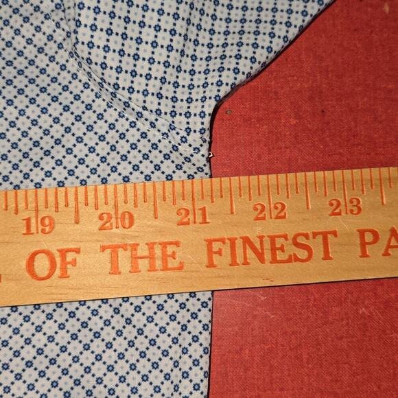 Society Of Threads No Iron Slim Fit Blue Patterned Shirt Mens Size M - Picture 10 of 13